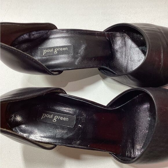 Paul Green Black Leather d’Orsay Heels Elegant Classic Pumps Size 6.5 - Picture 6 of 14